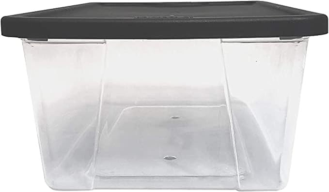 HOMZ 10-Pack Snaplock, Small Clear Plastic Storage Organizer Bins w/Lids, 6 Quart, Gray - Stackable Container Boxes for Bedroom, Bathroom, Garage, and Office Organization - Image 9