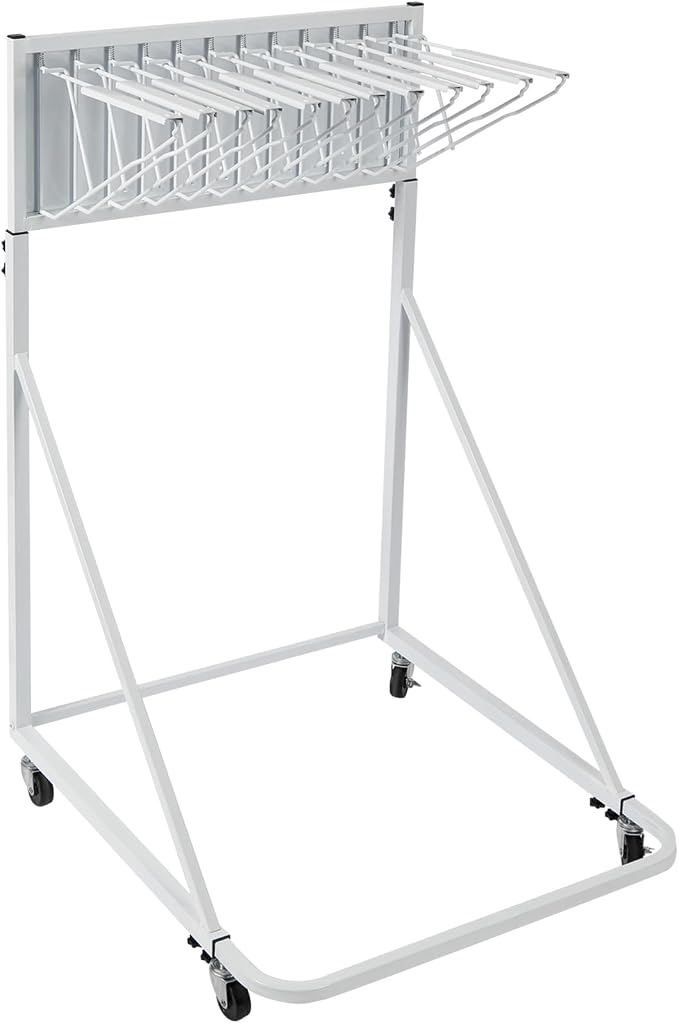 VEVOR Mobile Blueprint Storage Rack, Plan Holder with 12 Pivot Brackets, Mobile Blueprint Holder Adjustable Height & Length, Poster Display Rack for Office and Home (Rack Only Without Clamps) - Image 9