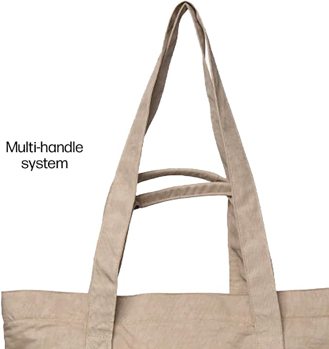 Thread Wallets Utility Tote – Large Travel Tote with Multi-Pocket Design, Laptop Compartment & Work Bag for Women (Sand) - Image 7