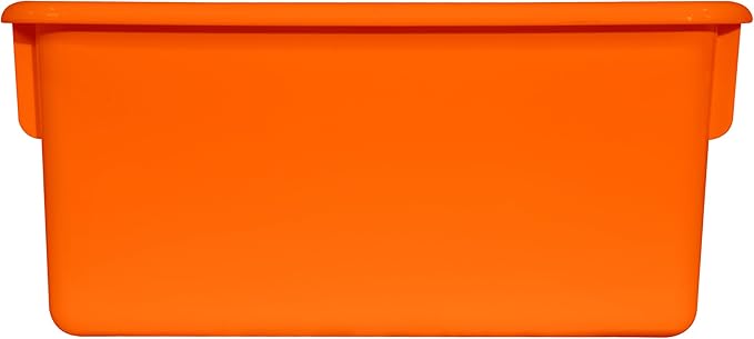 Wood Designs Cubby Storage Bin, Heavy Duty Plastic Containers for Kids Orange Cubby Tray Set of 20 - Image 4