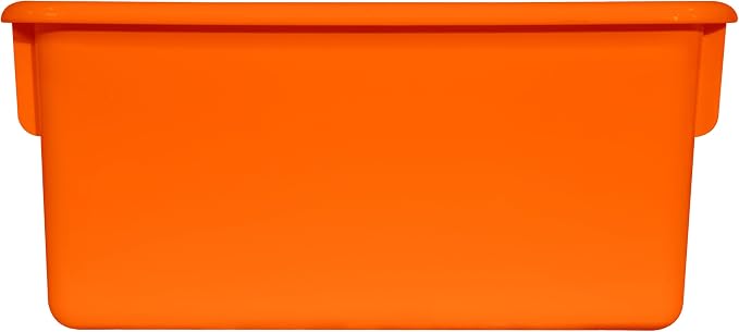 Wood Designs Cubby Storage Bin, Heavy Duty Plastic Containers for Kids Orange Cubby Tray Set of 10 - Image 4
