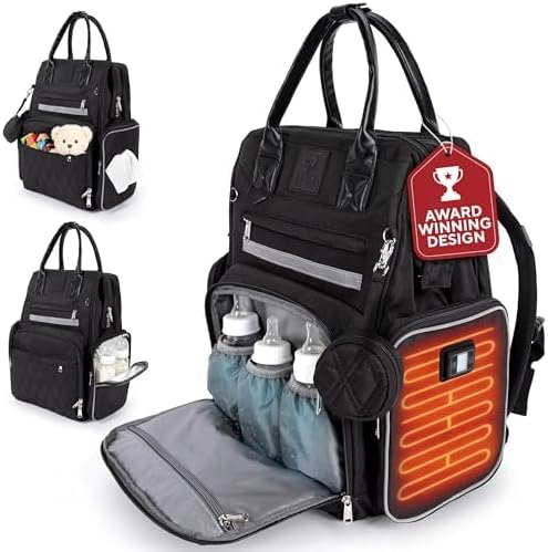Premium Baby Diaper Bag with Changing Station, Diaper Bag Backpack w/ Pad | Award-winning, built-in changing station, warming pockets, waterproof, travel ready, unisex - Image 10
