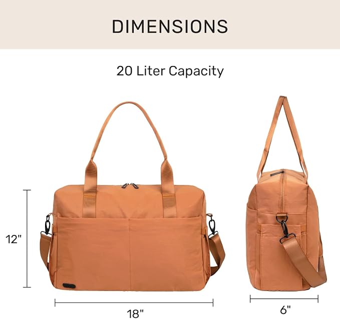 Austin Carry-On Travel Duffel Bag for Women, 18” Weekender Bag with Laptop Sleeve, Durable Material, and Trolley Sleeve, Ideal for Work, Gym, and Overnight Trips (Terracotta) - Image 5