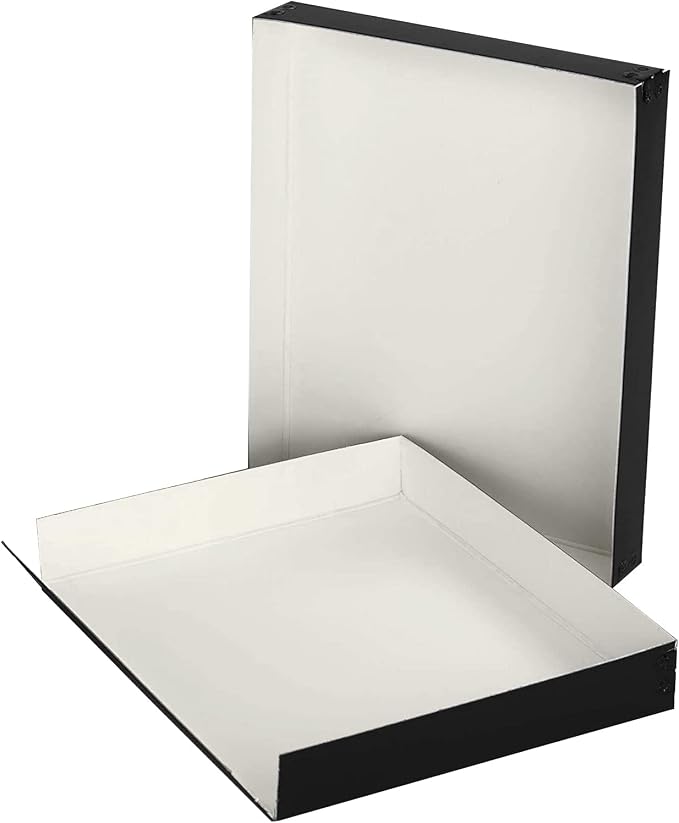 Lineco Museum Archival Storage Box, Drop Front, 8.75x10.75x1.5 in, Black | Acid-Free with Metal Edge, Preserves Picture Longevity, Organize Photos, Newspapers, Prints, Documents, Crafts, DIY - Image 5