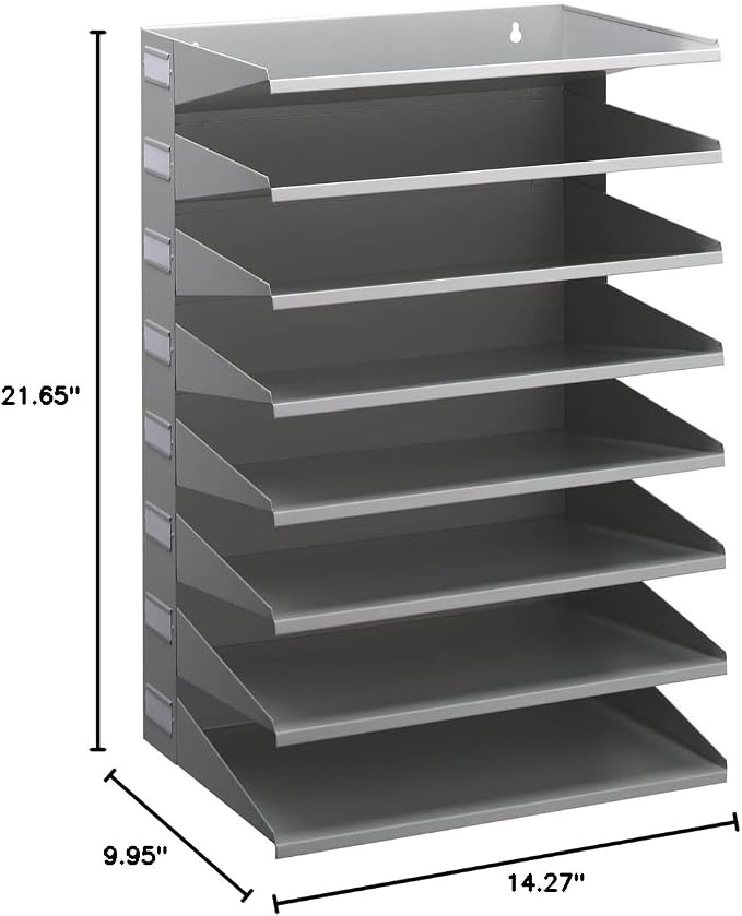 Durable 336110 Sorting Rack (with 8 Shelves), for Table or wall, Grey - Image 4