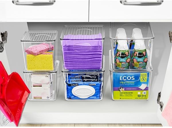Sorbus Large Clear Plastic Storage Bins with Lids, Clear Stackable Storage Bins, Laundry Room Organizer Bins, Office, Classroom, Playroom, Bathroom, Laundry Room Organization and Storage (2 Pack) - Image 3