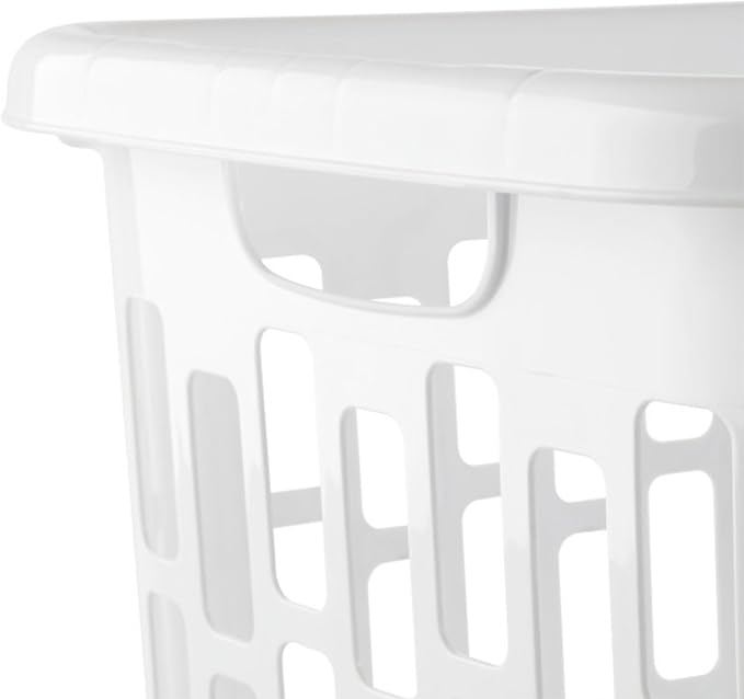 Sterilite Easy Carry Laundry Hamper, Ventilation Holes and Handles to Carry Clothes Between the Laundry Room and Bedroom, Plastic, White, 4-Pack - Image 8