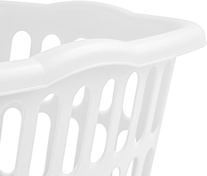 Sterilite Rectangular Laundry Basket, Plastic Clothes Hamper, 24-Pack | 1.5 Bushel, White - Dirty Clothing Storage Organizer with Handles for Bedroom, Bathroom, and Closet - Image 8