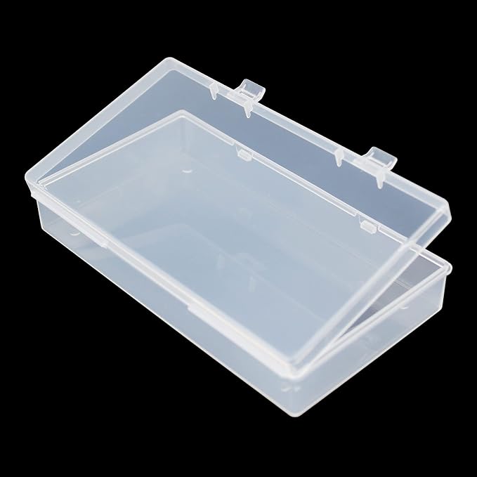 4 Pack Rectangular Clear Plastic Storage Containers 6.1x3.3x1.18 inch | Hinged Lid, For Beads and Small Craft Items - Image 7