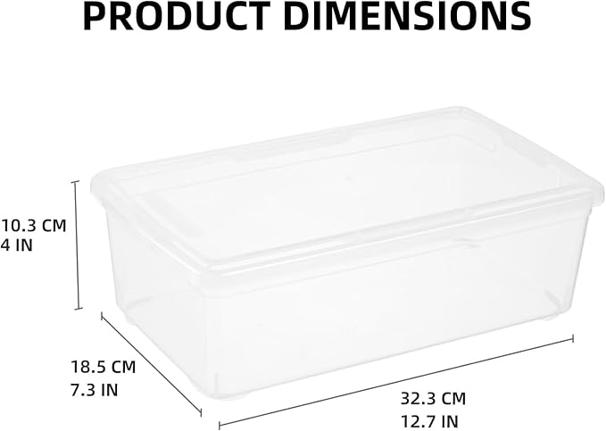 novelinks 6 Pack 6QT Plastic Storage Bins with Lids, Shoe Bins | Shoe Boxes Clear Plastic Stackable, Shoe Containers, Clear Shoe Storage Boxes, Craft Organizers and Storage - Image 3