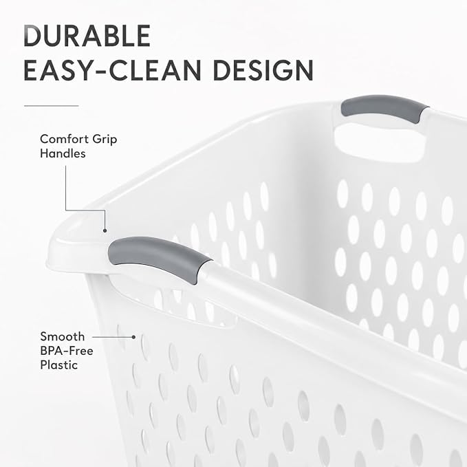 Extra Large Laundry Basket 2.7 Bushel with Handles 2 Pack | 2-Pack 2.7 Bushel Extra Large Laundry Baskets – Holds more per load. Reduces trips to the washing machine. - Image 6