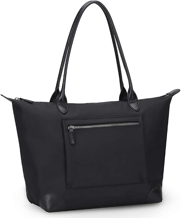DORIS&JACKY Women Lightweight Tote Bag Designer Leather Work Shoulder Purse | Large Foldable Waterproof Nylon Hobo, Soft Fashion Casual Travel Gym Shopping Handbags with Long Leather Strap by DorisJacky