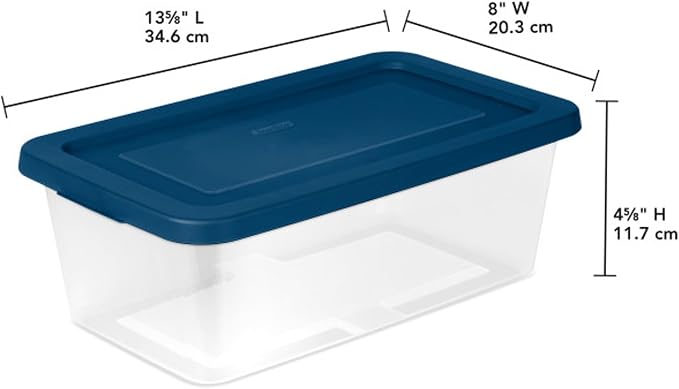 Sterilite Stackable 6 Quart Home Storage Box with Handles and Lid for Efficient, Space Saving Household Storage and Organization, (10 Pack) - Image 2