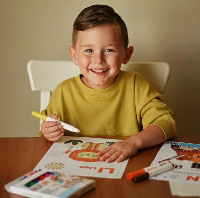 NuFun Activities Mess Free Coloring Set Animal Alphabet 8 Markers 8.5x11 | Mess-Free Coloring Formula, 8 Markers, No Mess on Skin/Clothes, Gift for Kids - Image 7