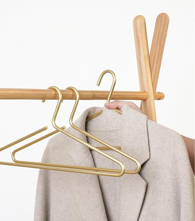 Premium Matte Gold Aluminum Coat Hangers 6 Piece Set, 16.5” Extra Smooth & Durable Metal Shirt Dress Hanger,Aluminum Alloy Hanger,Clothing Support,Clothing Hang - Image 8