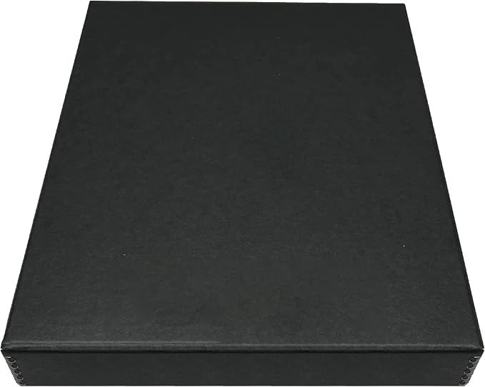 Golden State Art, Clamshell Archival Folio Storage Box 11x14 Inch, Black | Acid-Free Photo Box with Metal Edge Corner, Preserve And Store Paper Documents Cards Prints Arts and Crafts DIY Projects by GoldenStateArt