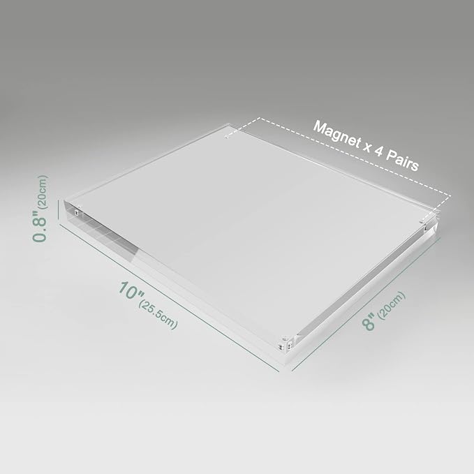SYNTRIFIC 8x10 Acrylic Frames 5 Pack Clear Lucite Picture Frame Magnetic | Clear Lucite Frames, Stand on Desk, Horizontal and Vertical, Frameless, Floating Effect Photo Display - Image 4