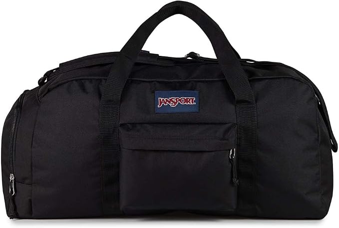 JanSport Weekender Large Duffel - Travel or Gym Bag, Durable Weekender with Front Utility Pocket & Side Grab Handles - Black - Image 2