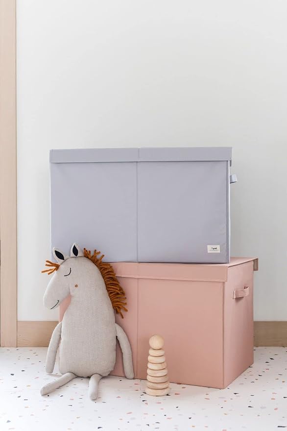 3 Sprouts Recycled Fabric Toy Chest, Extra Large, With Lid, Solid Gray | Recycled fabric, Extra large storage box, Lid included, Collapsible, Sturdy toy bins, Kids bedroom or playroom, Lightweight - Image 5