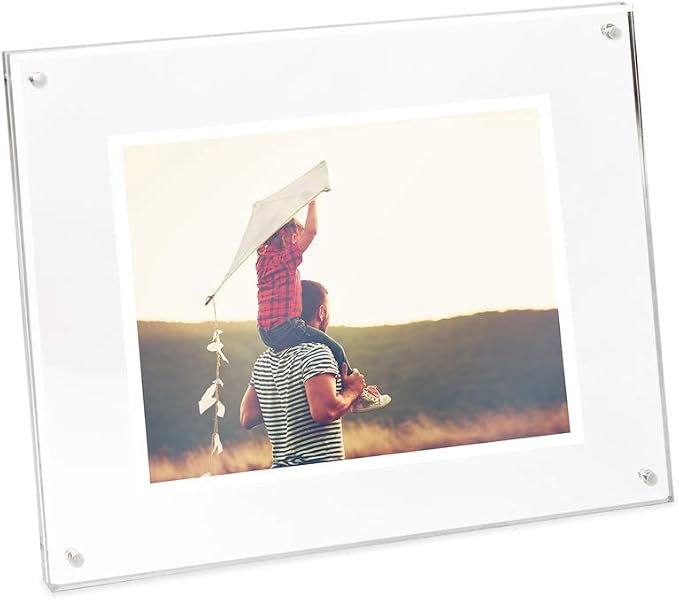 Isaac Jacobs 5” x 7” Clear Plain Acrylic Picture Frame, Magnetic Photo Frame, Made for Tabletop Display with Two-Way Easel | Plain Acrylic Picture Frame, Magnetic Photo Frame, Made for Tabletop Display - Image 4