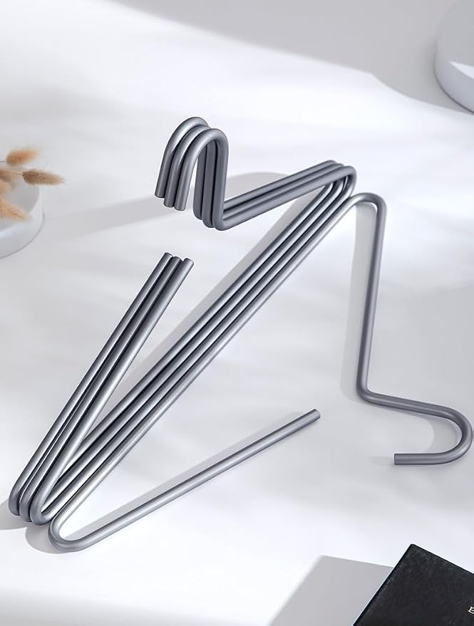 Premium Matte Titanium Gray Aluminum Coat Hangers 10 Piece Set, 16.5” Extra Smooth & Durable Metal Shirt Dress Hanger,Aluminum Alloy Hanger,Clothing Support,Clothing Hang - Image 8