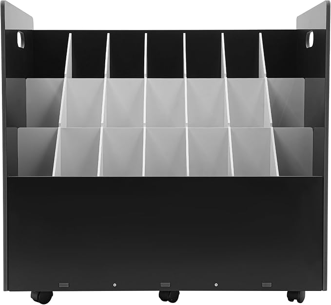 Blue Print Storage Organizer with Wheels, 21 Slots Roll Files Cart, Black | Mobile Blueprint Storage Rack Cart, Construction Plan Holder, Map Poster Storage Cabinet for Office Home School - Image 4