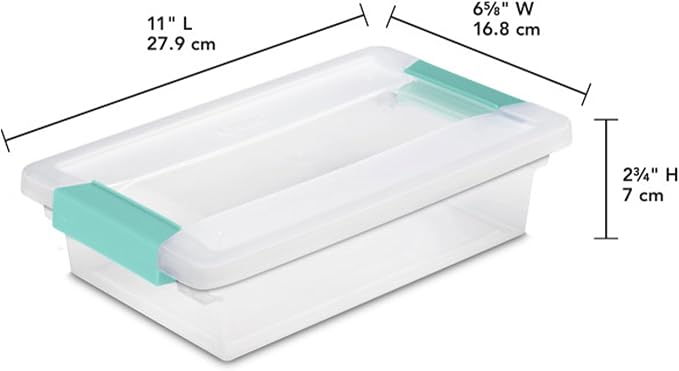 Sterilite Clip Box, Stackable Clear Plastic Bins- Small, 24-Pack | Storage Containers with Latching Lids for Writing, Arts or Crafts Supplies - Home, Office, Classroom & Workshop Organization - Image 3