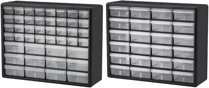 Akro-Mils 10124 24 Drawer Plastic Parts Storage Hardware and Craft Cabinet, 20-Inch x 16-Inch x 6.5-Inch, Black by Unknown