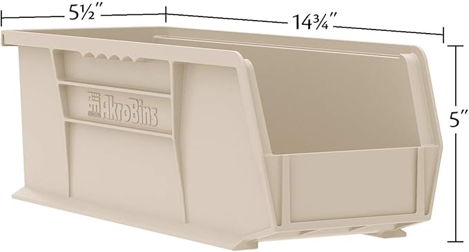 Akro-Mils 30234 AkroBins Plastic Storage Bins, 15"x5"x5", Clear, 12-Pack - Image 4
