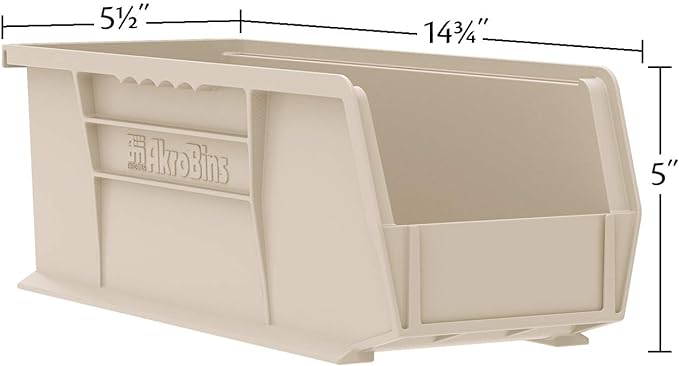 Akro-Mils 30234 AkroBins Plastic Storage Bins, 15"x5"x5", Green, 12-Pack | Space-Saving Stackable Bins for Garage, Pantry, Craft Organization - Image 4