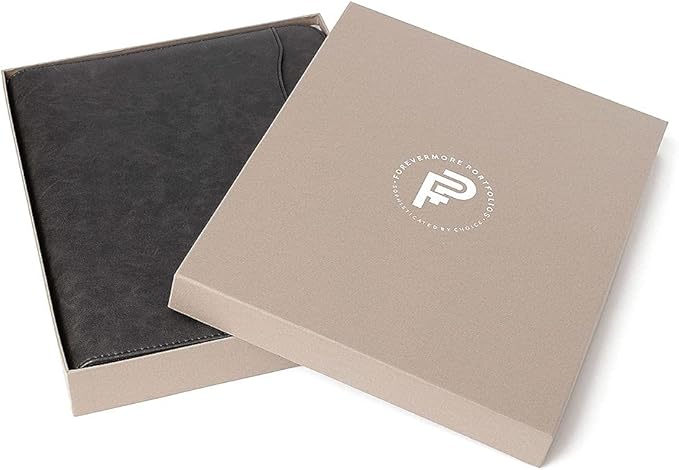 Forevermore Portfolio Binder, 1.5" Permanent 3-Ring, Vegan Leather, Black - Image 2