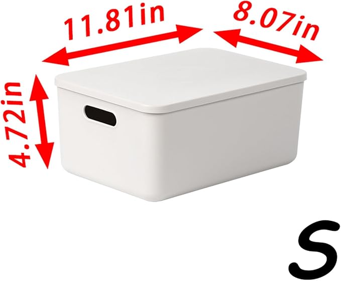 6 pack large plastic Laundry Basket/Hamper with lids and handle，White storage bins Baskets，Organizer Containers for Closet Dorm，Clothes Laundry Room Bedroom, Shelves，home (White, 6S) - Image 6
