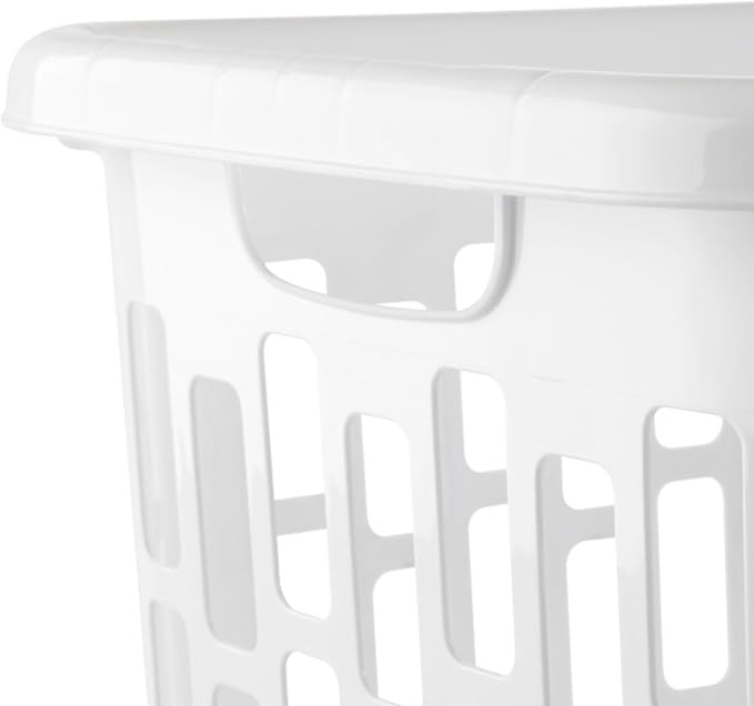 Sterilite Ultra Easy Carry Plastic Dirty Clothes Laundry Basket Hamper with Integrated Handles and Ventilation Holes, White (8 Pack) - Image 8