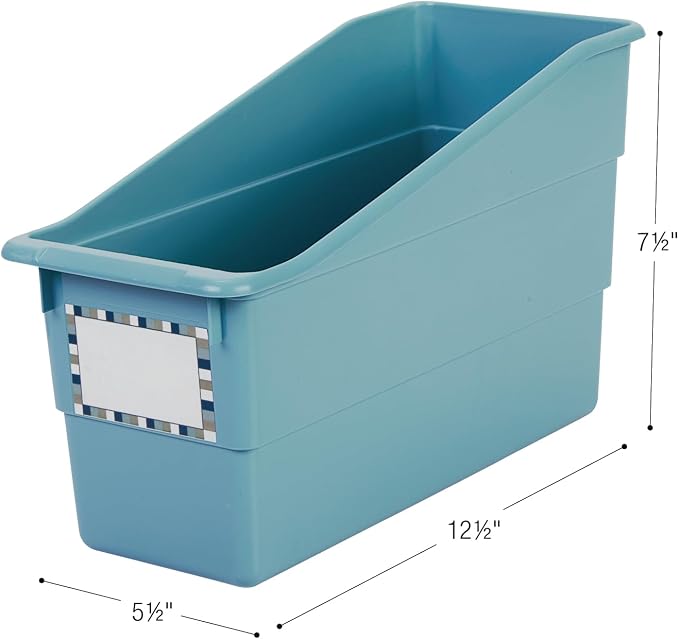 Really Good Stuff Durable Book & Binder Holder, 6-Pack, Water | 5.5" x 12.5" x 7.5", Classroom Organization, Storage Solution, Sturdy & Versatile - Image 10