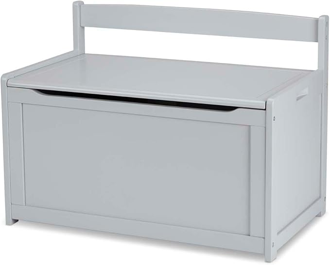 Melissa & Doug Toy Chest, Wooden Toy Storage Box with Safety-Hinged Lid, Kids Toys Storage Organizer for Playroom, Bedroom, & Montessori Classroom Furniture for Boys & Girls Ages 3+, Gray - Image 3