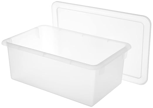ECR4Kids Cubby Storage Plastic Bin with Lids, Multipurpose Organization, Clear, 10-Piece | Durable plastic, GREENGUARD Gold Certified, 7 quart capacity, lightweight & nestable, easy-lift lids, classroom/home use - Image 2