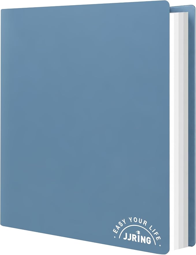 18x24 Blue Art Portfolio Folder Displaying 48 Pages With Plastic Sleeves | 24-Pocket Presentation Book Binder For Artwork Storage Featuring Dark Inner Paper Inserts Protective Document Archival Holder by JJRING