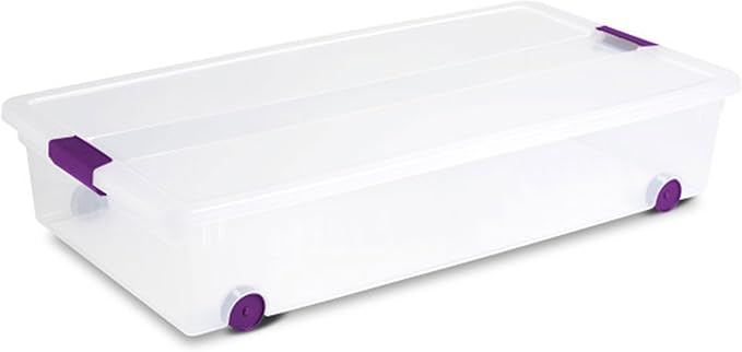 Sterilite 16-Pack 60 Quart ClearView Latch Box, Wheeled Underbed Organizer Bins with Latching Lids - Clear Plastic Organization Containers for Closet, Bedroom, Shelving Units and Everyday Home Storage - Image 9