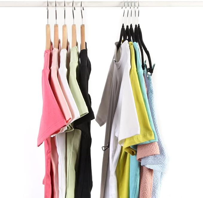 MANZOO Velvet Pants Skirt Hangers with Clips -Black Women Clothes Hanger Set for Pant Suit Shirt Felt Coat Dress, Premium Non Slip Heavy Duty Space Saving Slim Clothing, 16.7" Long, Black, Pack of 20 - Image 5