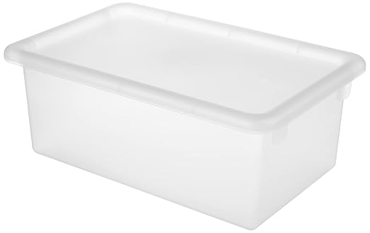 ECR4Kids Cubby Storage Plastic Bin with Lids, Multipurpose Organization, Clear, 10-Piece | Durable plastic, GREENGUARD Gold Certified, 7 quart capacity, lightweight & nestable, easy-lift lids, classroom/home use by ECR4Kids