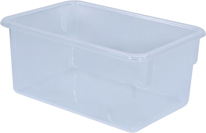 Wood Designs Cubby Storage Bin, Heavy Duty Plastic Containers for Kids Translucent Clear Cubby Tray Set of 30 - Image 2