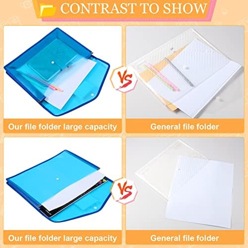 Epakh 27 Pack Plastic Expanding File Folders Expandable File Folder with Snap Closure for Document Transparent Waterproof Document Organizer Holder for School Office Home (Bright Color) - Image 4