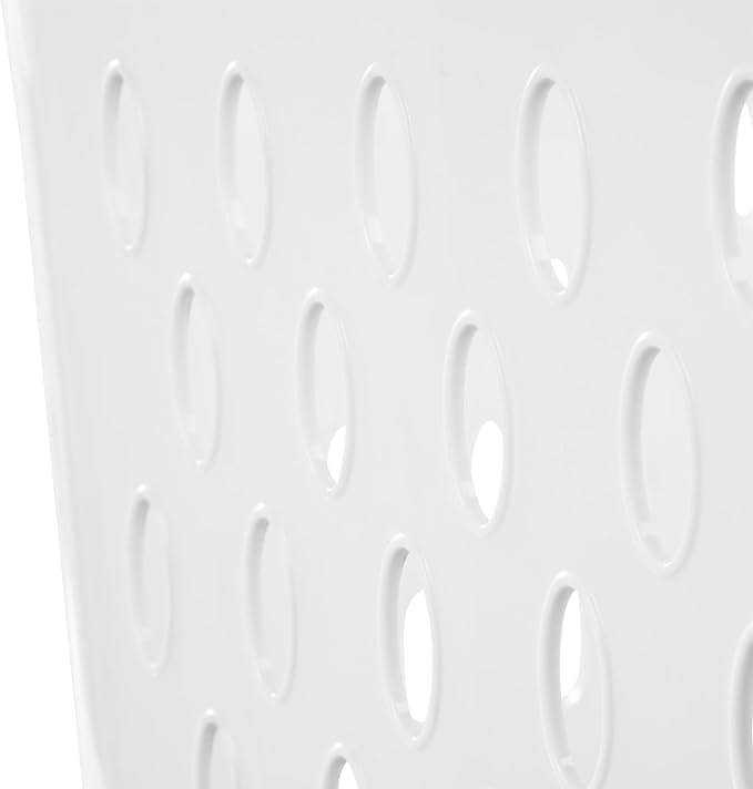 (2 Pcs) 2.7 Bushel Extra Large Plastic Laundry Basket with 2 Carry Handles, For use in the Laundry Room, Dorm Room or Bedroom，White - Image 5