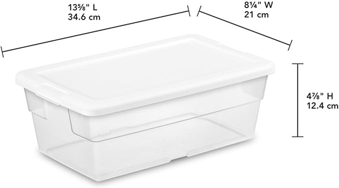 Sterilite 24-Pack 6 Quart Storage Boxes, Stackable Clear Plastic Bins with Snap-On Lids - Heavy-Duty Organizing Containers for Closet, Bathroom, and Office - Image 3