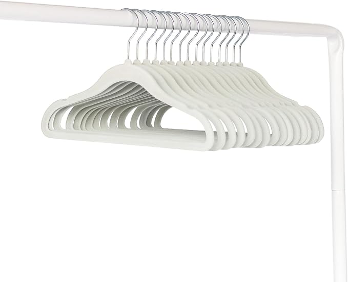 3 Sprouts Velvet Baby Hangers, Non Slip Slim, Green, 30 Pack | Non-slip velvet, Notched shoulders, 360-degree swivel hook, 11.75 x 8 in, Infant and toddler clothes, Soft colors for nursery - Image 4
