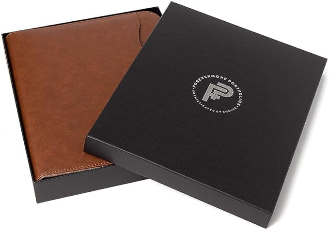 Forevermore Portfolio Binder, 1" Removable 3-Ring, Vegan Leather, Brown - Image 2
