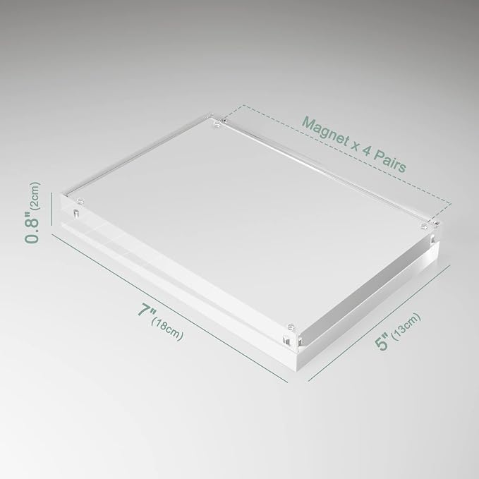Syntrific 5x7 Acrylic Photo Frame 5Pack Premium Acrylic Photo Frame Magnetic Picture Frames Clear | Clear Lucite Frames, Stand on Desk, Horizontal and Vertical, Frameless, Floating Effect Photo Display - Image 4