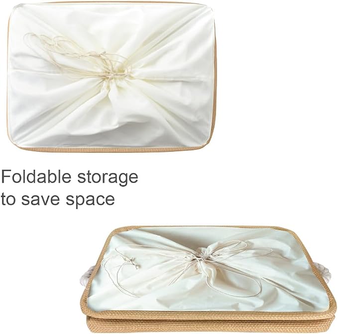 Storage Bin for Shevles - Extra Jumbo 3Pack 20.5L×15.7W×13.8H inch Organization and Storage Basket for Organizing, Fabric Storage Cubes for Closet Shoe Linen Decorative (Beige) - Image 5