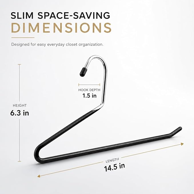 Pants Hangers 40 Pack Open-Ended Metal Pants Hangers Space Saving | Jeans Hangers with slim profile, metal pants hangers with non-slip coating, easy access for slacks, jeans, and trousers - Image 4