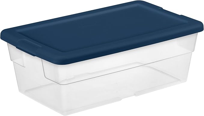 Sterilite Stackable 6 Quart Home Storage Box with Handles and Lid for Efficient, Space Saving Household Storage and Organization, (10 Pack) - Image 4
